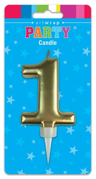 Gold Number Birthday Candle
