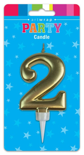 Gold Number Birthday Candle
