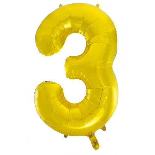 Number 3 Helium Foil Balloon - Assorted Colours