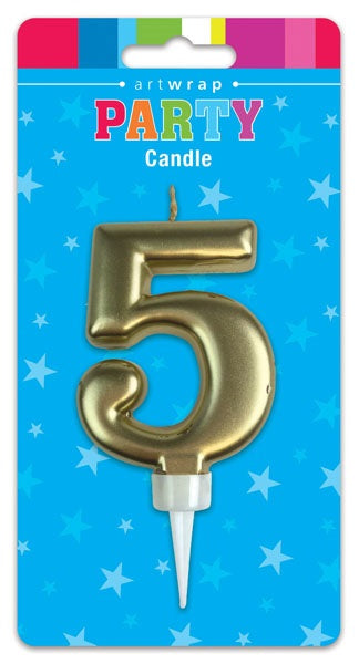 Gold Number Birthday Candle