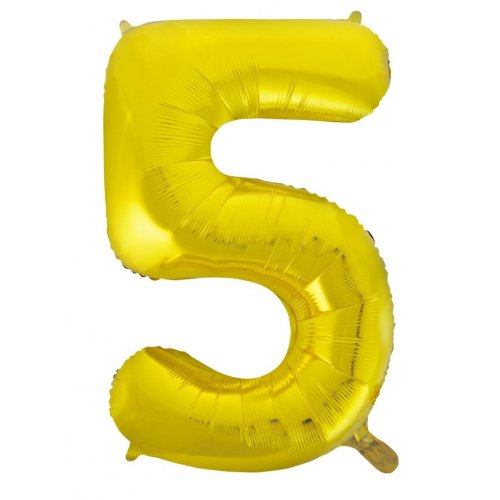 Number 5 Helium Foil Balloon - Assorted Colours