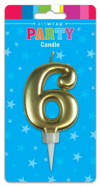 Gold Number Birthday Candle