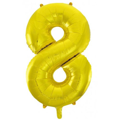 Number 8 Helium Foil Balloon - Assorted Colours