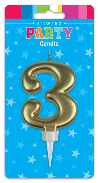 Gold Number Birthday Candle