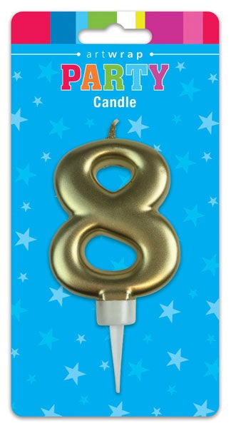 Gold Number Birthday Candle