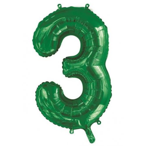 Number 3 Helium Foil Balloon - Assorted Colours