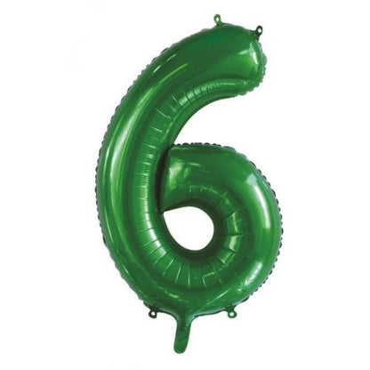 Number 6 Helium Foil Balloon - Assorted Colours
