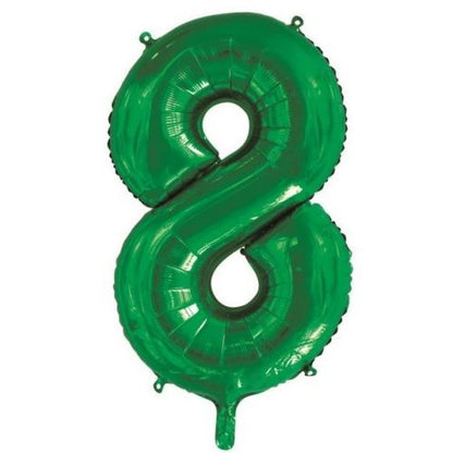 Number 8 Helium Foil Balloon - Assorted Colours