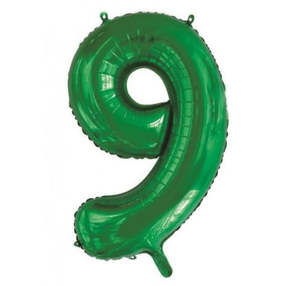 Number 9 Helium Foil Balloon - Assorted Colours
