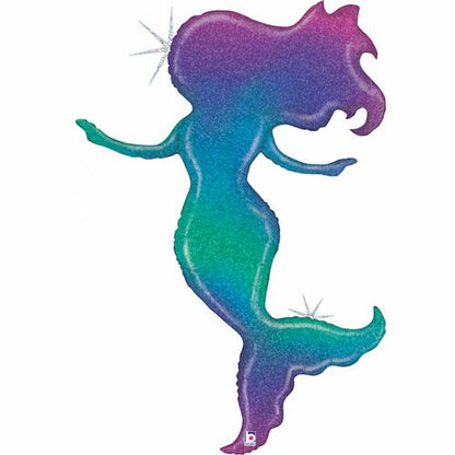 Holographic Glitter Mermaid Shape Foil Balloon