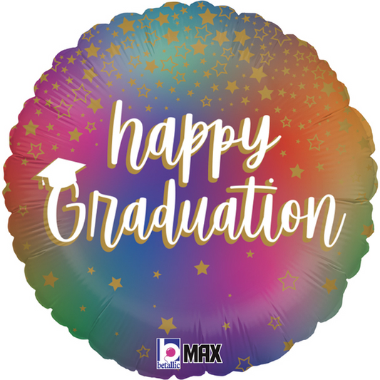 Happy Graduation Rainbow Foil Balloon