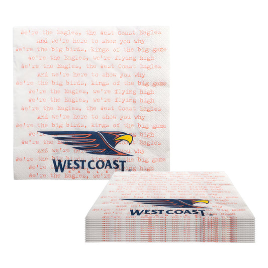 West Coast Eagles Napkins 20pk