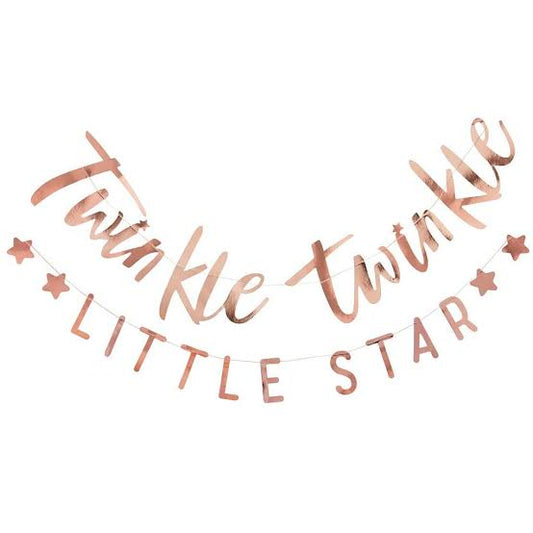 Twinkle Twinkle Little Star Rose Gold Bunting 1.5m