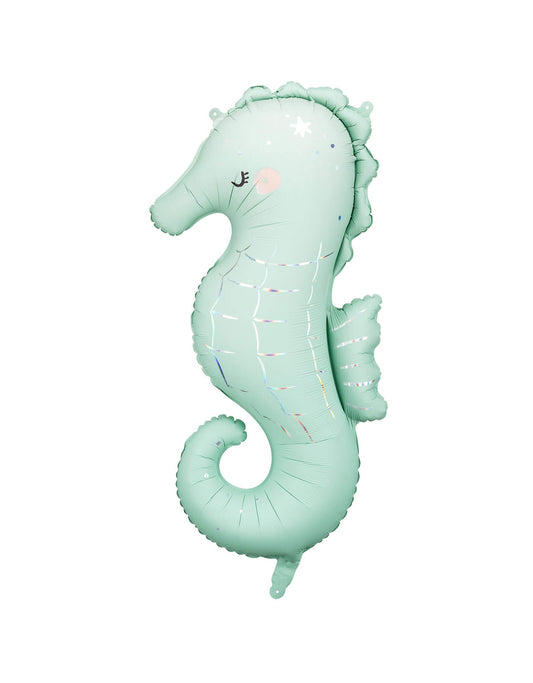 Matte Pastel Mint Seahorse Foil Balloon