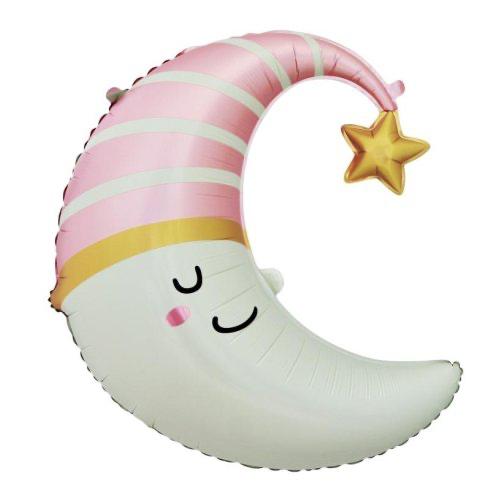 Pink Baby Moon Foil Balloon