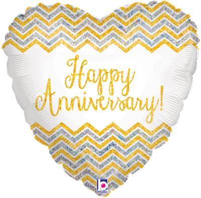 Happy Anniversary Heart Foil Balloon