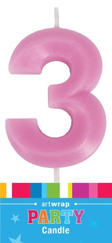 Pink Number Birthday Candle
