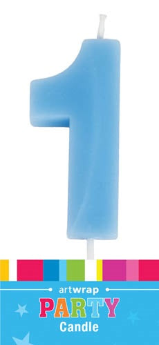 Blue Number Birthday Candle