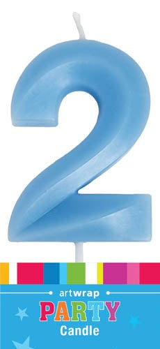 Blue Number Birthday Candle