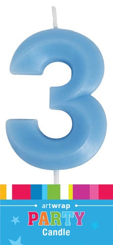 Blue Number Birthday Candle