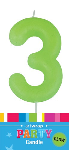 Glow in the Dark Number Birthday Candle