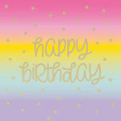 Rainbow Stars Happy Birthday Napkins 16pk