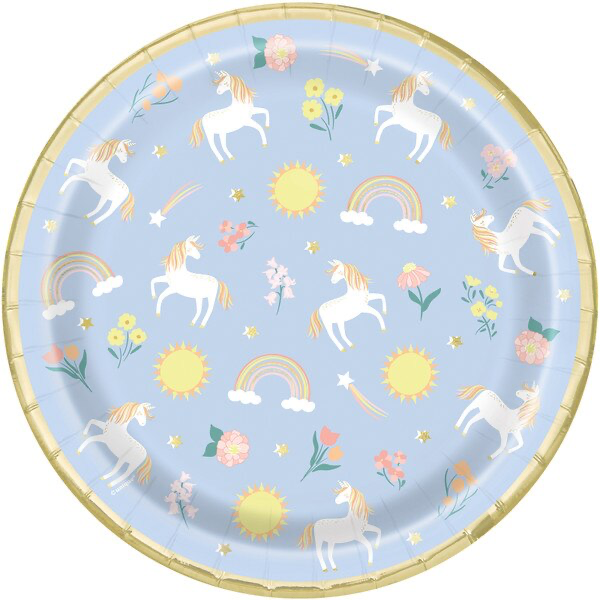 Unicorns and Rainbows Lunch Plate 8pk