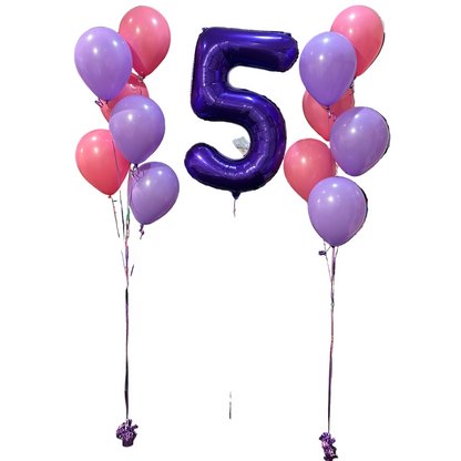 Custom Single Digit Balloon Arrangement