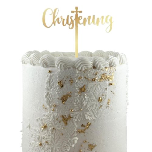Christening Gold Cake Topper