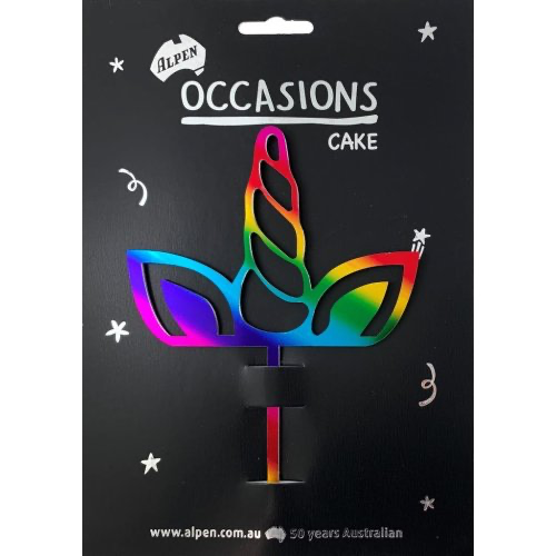 Rainbow Unicorn Horn Cake Topper