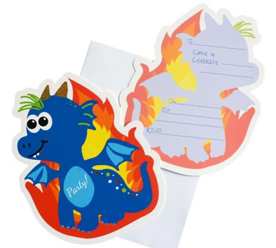 Dragon Party Invites 20pk