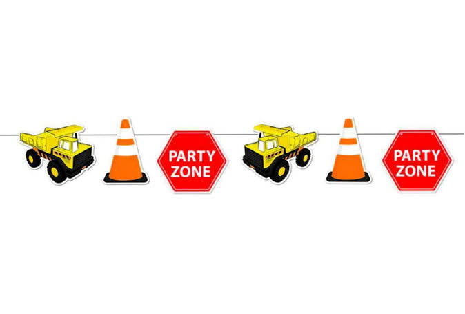 Construction Trucks Party Zone Bunting 2m