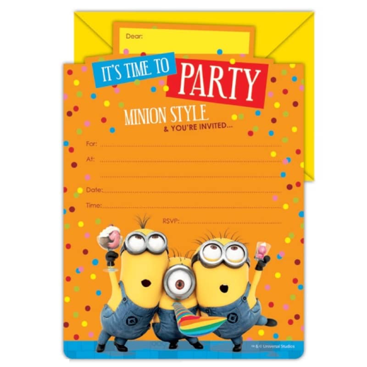 Minions Despicable Me Party Invites 16pk