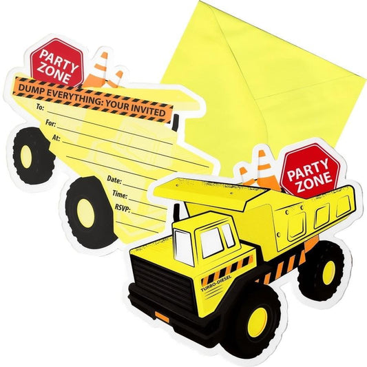 Construction Party Zone Invites 8pk