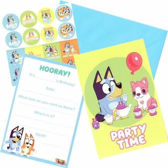 Bluey Party Invites Set 8pk
