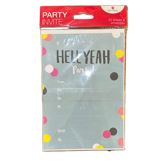 Yeah Party Invites 20pk