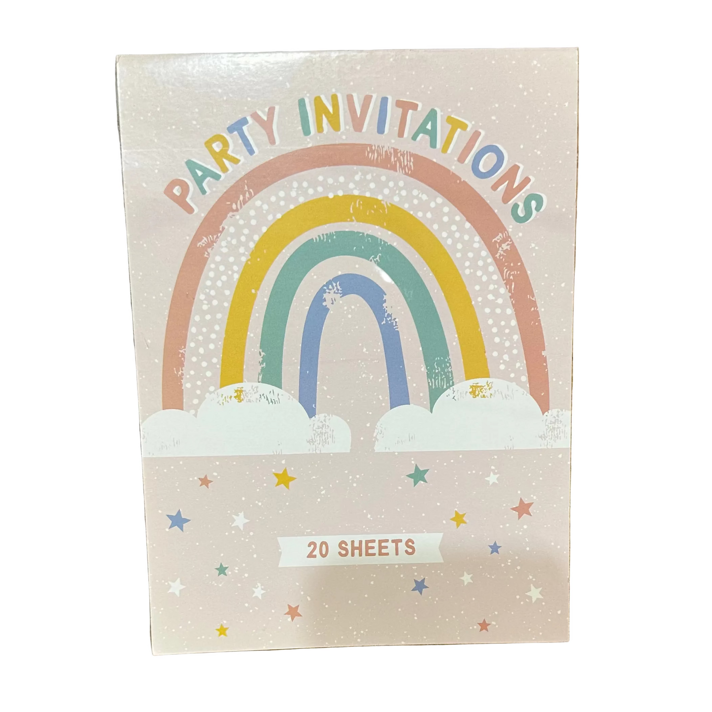 Boho Rainbow Party Invites Pad 20 Sheets