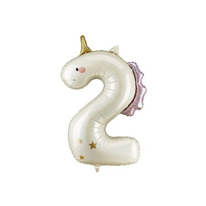 Unicorn Number INFLATED Foil Balloon