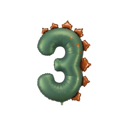 Dinosaur Number INFLATED Foil Balloon