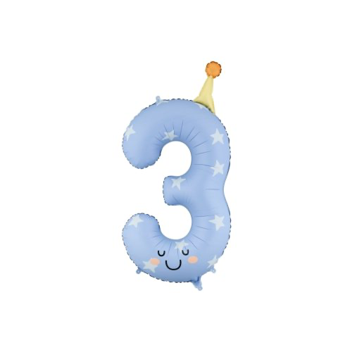 Hat & Smile Number INFLATED Foil Balloon