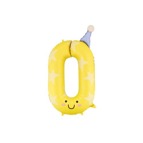 Hat & Smile Number INFLATED Foil Balloon