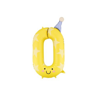 Hat & Smile Number INFLATED Foil Balloon