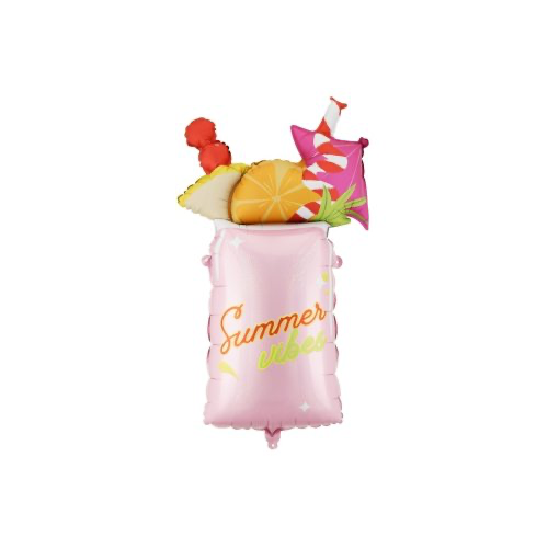 Pink Cocktail INFLATED Foil Balloon