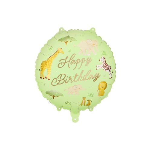 Safari Happy Birthday Foil Balloon INFLATED
