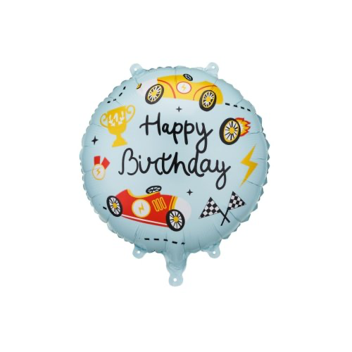 Car Happy Birthday Foil Balloon INFLATED