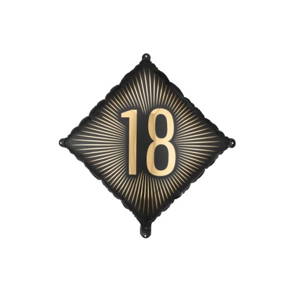 Black&Gold Milestone Number Foil Balloons INFLATED