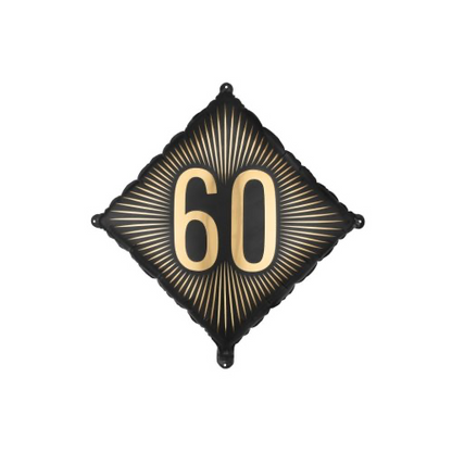 Black&Gold Milestone Number Foil Balloons INFLATED