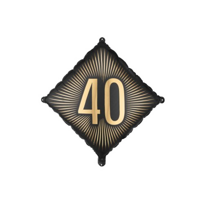 Black&Gold Milestone Number Foil Balloons INFLATED