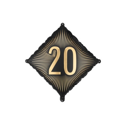 Black&Gold Milestone Number Foil Balloons INFLATED