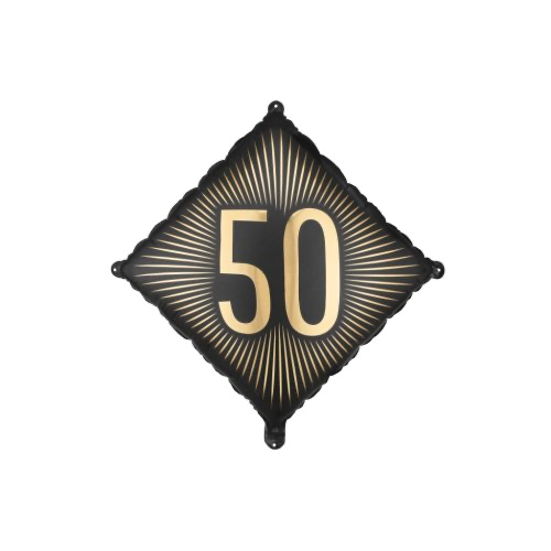 Black&Gold Milestone Number Foil Balloons INFLATED